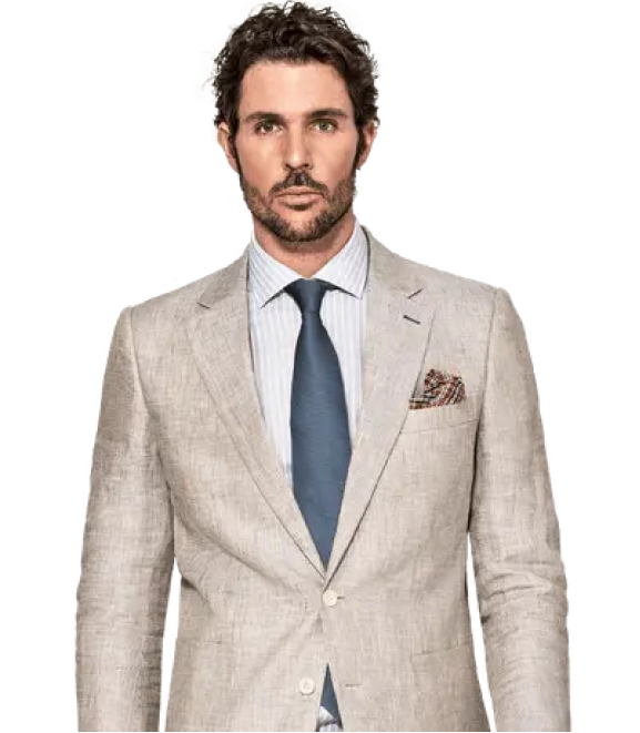 Beige Linen Suit