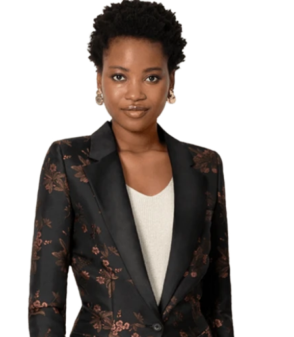 Black jacquard Tuxedo with peak lapels